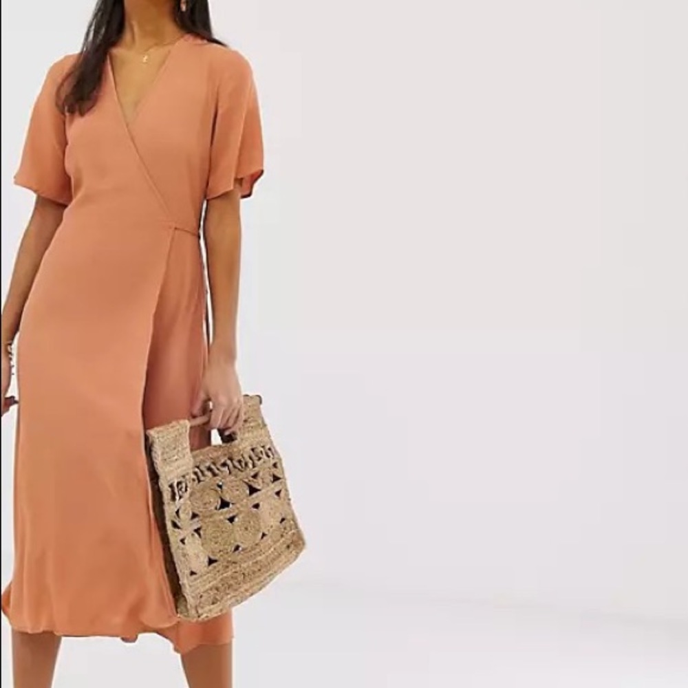 Rust Wrap Dress
